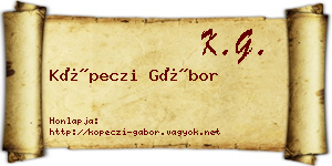 Köpeczi Gábor névjegykártya